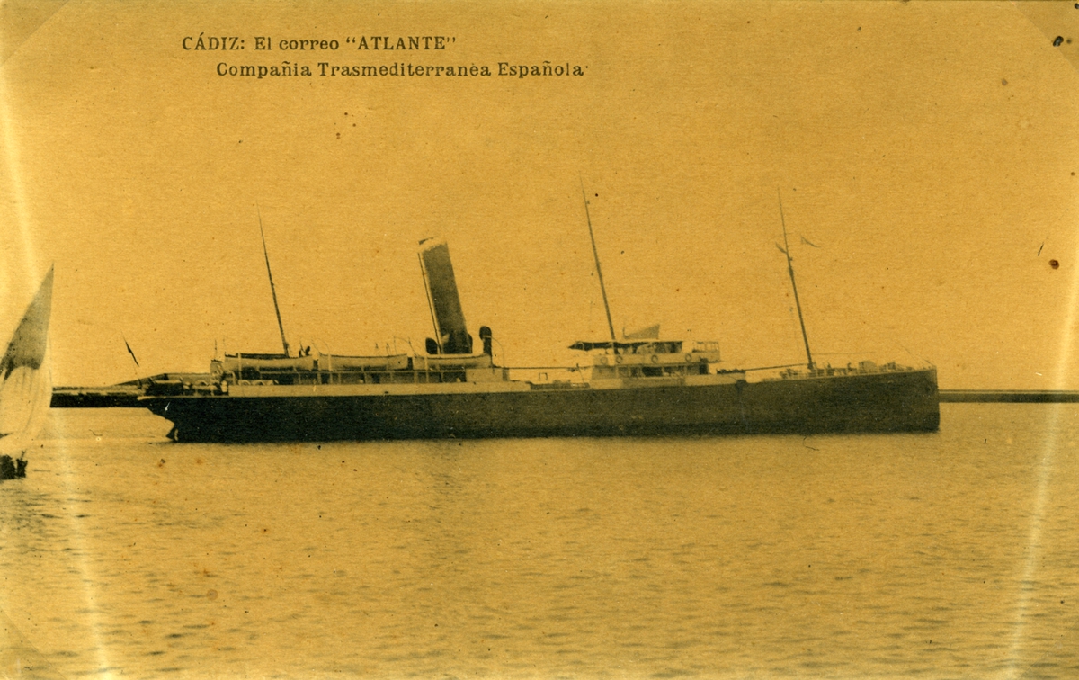 Cadiz: El correro "Atlante"
Compania Y`Transmediterranea Espanola.