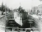 Oskarshamns varv. Reparent i docken, augusti 1944.