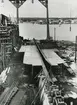 Oskarshamns varv. Stapelbädd till lastångfartyget ATAIR, 1943.