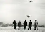 Inspektion av helikopterskolan i Eslöv 1957.