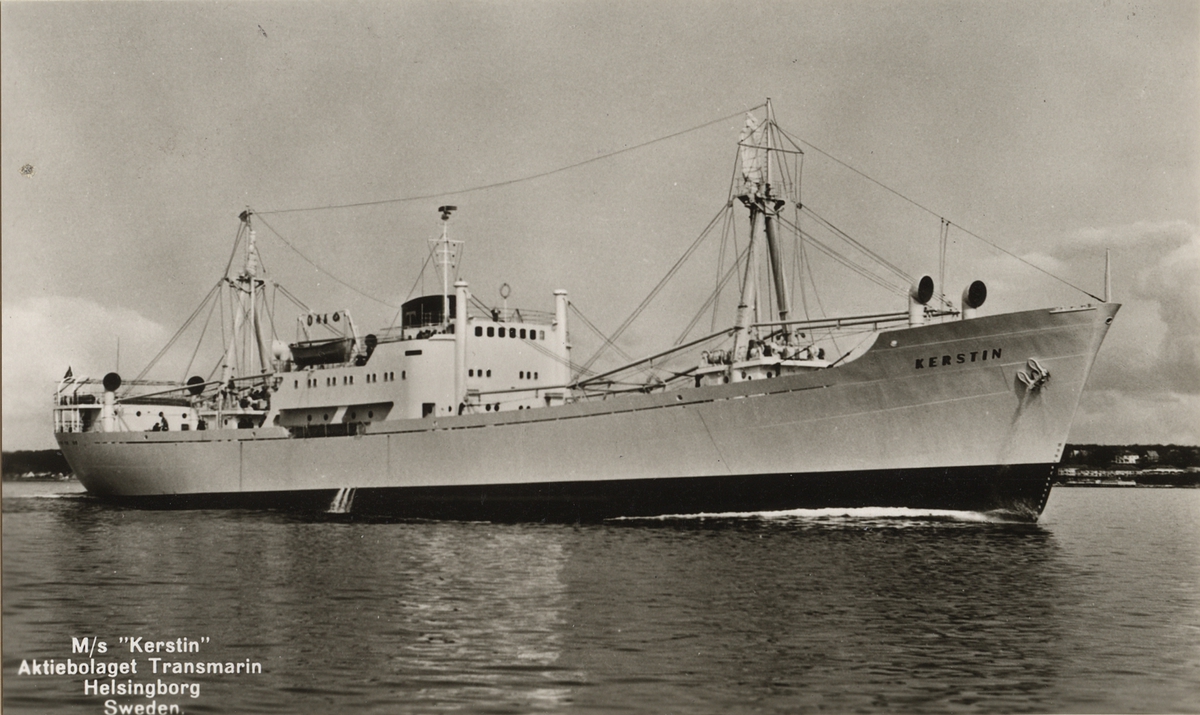 M/s "Kerstin". Aktiebolaget Transmarin. Helsingborg. Sweden.