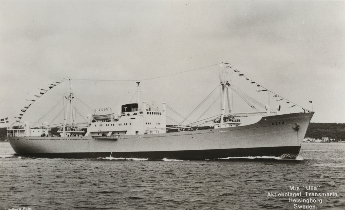 M/s "Ulla" Aktiebolget Transmarin
Helsingborg Sweden.