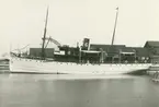 Passagerarfartyget S/S HANSA (1899) vid kaj i Visby. HANSA sänktes av en sovjetisk ubåt utanför Gotland 1944-11-24.