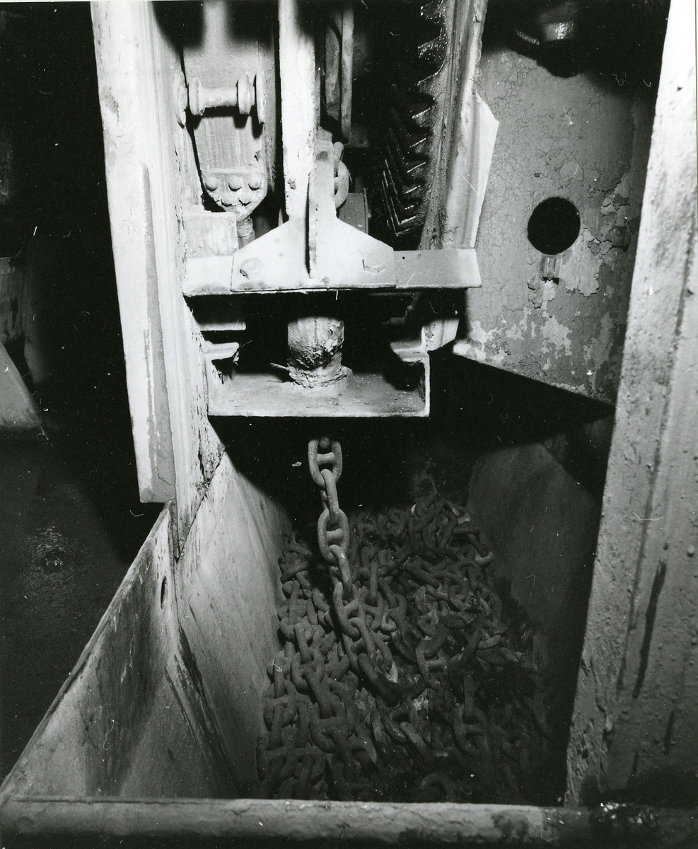 Interiör av kettingbox ubåten "Näcken".