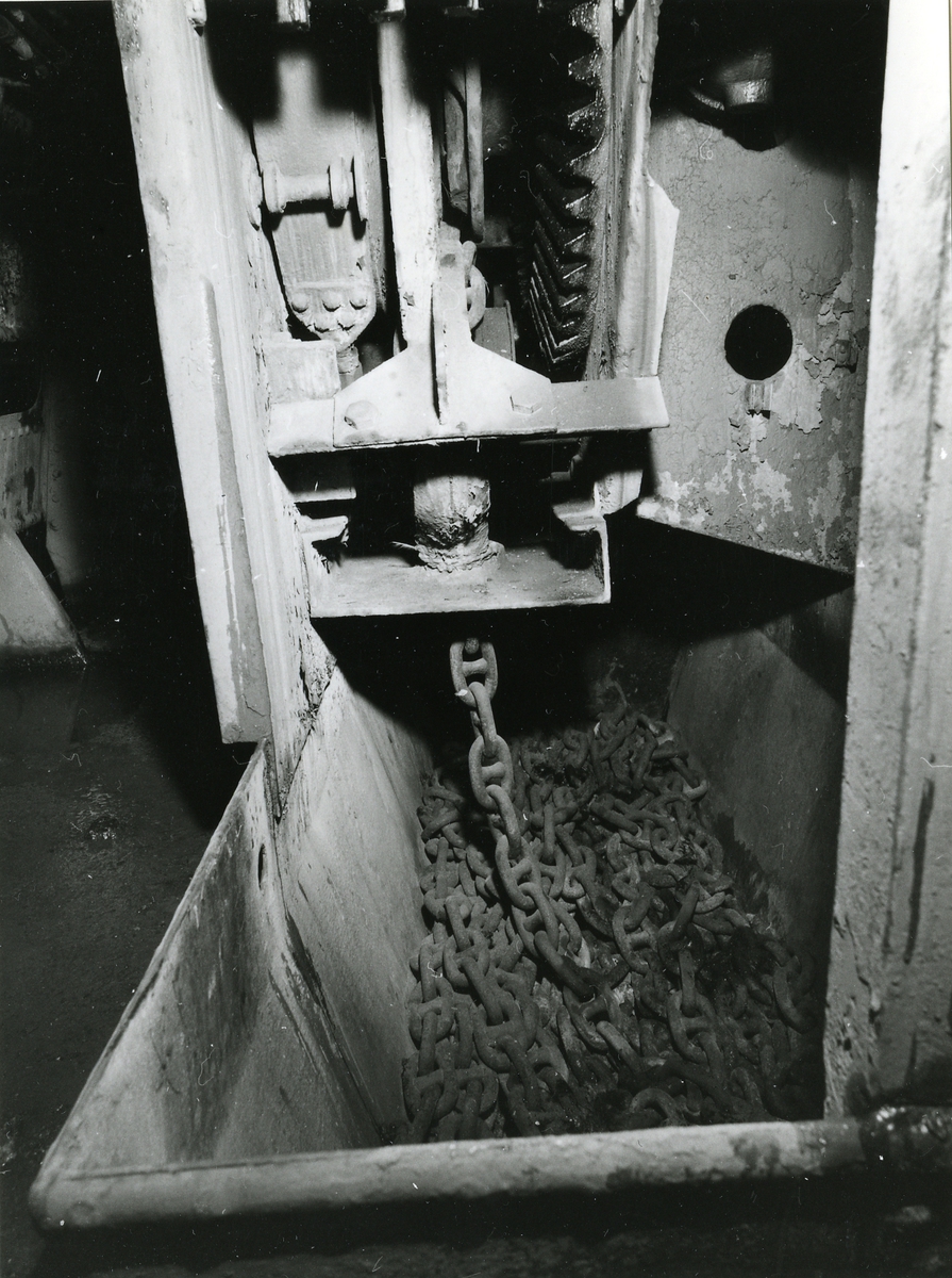 Interiör av kettingbox ubåten "Näcken".