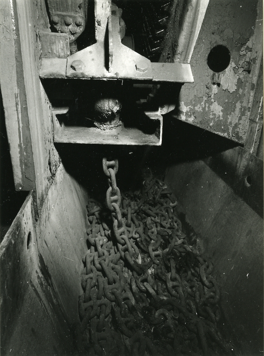 Interiör av kettingbox ubåten "Näcken".