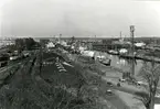 Vy över inre hamnen i Gävle, år 1956.