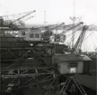 Kranar vid Fredriksskanshamnen, östra kajen, sept. 1950.