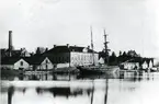 Gustavsbergs hamn och fabriker före år 1897.