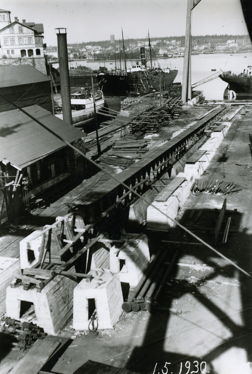 Oskarshamn varv Oskarshamn fotografering av fartygsbygge 1.5. 1930