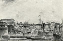 "Blå slussen"/Östra bron/ slutet av 1700-talet.