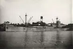 Lastångfartyget SCOTIA av Göteborg i Åhus hamn, september 1921.