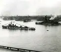 Kustflottan på Strömmen juni 1945.