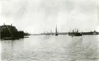 Stockholms hamn, Stadsgården och Skeppsbron 1924.