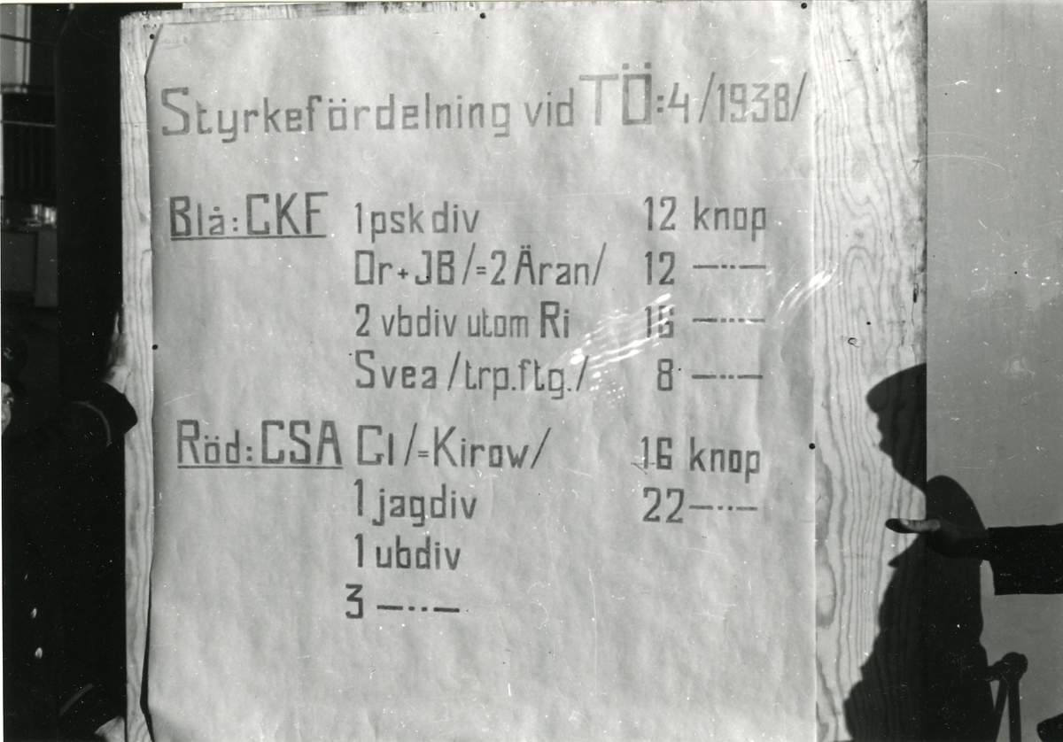 Förteckning över styrkefördelning vid TÖ 4:1938.