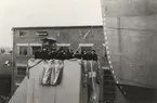 M/S HELGA SMITH:s sjösättning i Sölvesborg 12/4 1947.