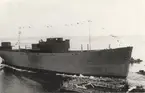 M/S HELGA SMITH:s sjösättning i Sölvesborg 12/4 1947.