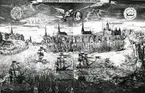 Stockholm sett från Kastellholmen år 1650. Kopparstick av Wolfgang Hartmann.