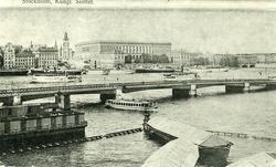 Stockholm, Skeppsbron omkr. 1900.
Utsikt från Skeppsholmen m