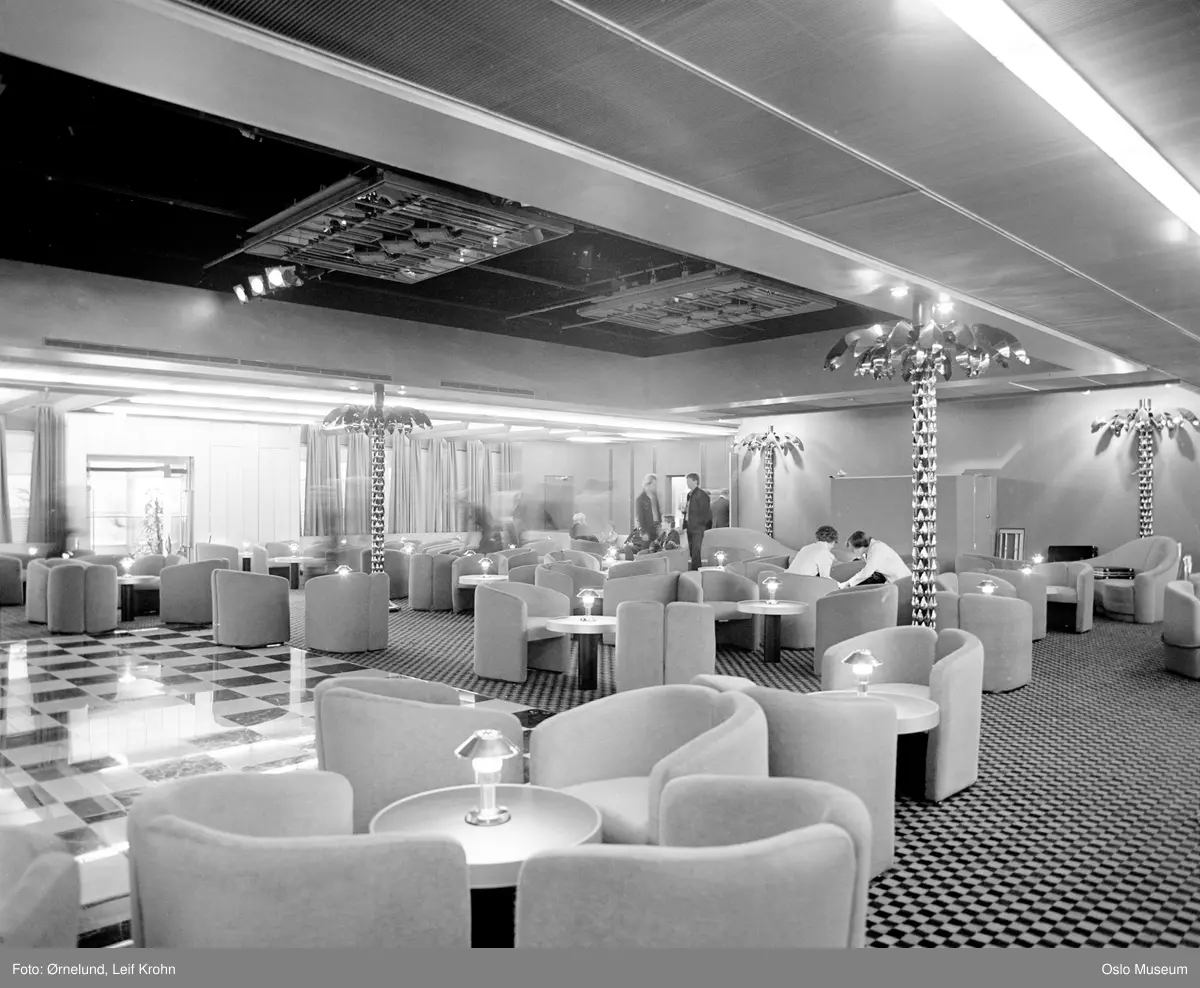 cruiseskip S/S Norway, interiør, salong