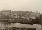 Rörstrands fabrik vid Karlsbergskanalen, sedd från Kungsholmssidan 1907