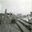 Helsingborgs hamn. Lastångfartyget Hasting vid kaj, juli 1946.