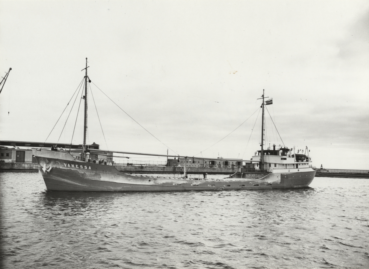 Lastmotorfartyget "VANESSA". Foto från Köpenhamn någon gång under åren 1954 - 1961.