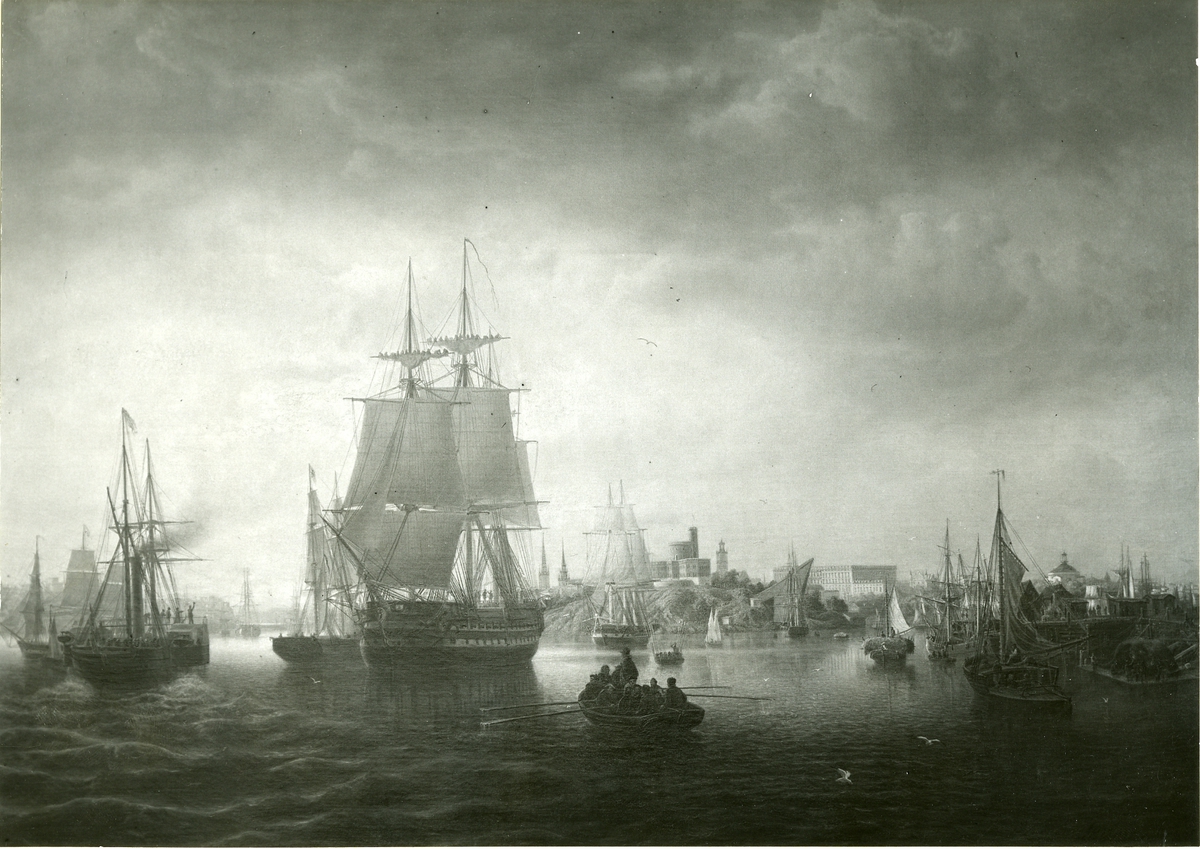 Stockholms Ström.
Oljemålning 1853.
Storlek 117 x 167 cm.