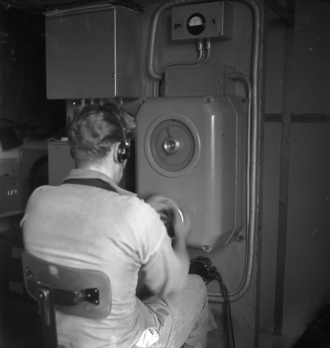 Hydrofonist i arbete, år 1943.