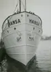 Passagerarfartyget S/S HANSA (1899) vid kaj. HANSA sänktes av en sovjetisk ubåt utanför Gotland 1944-11-24.