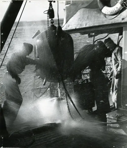 Mina spolas efter hemtagning på minsveparen SÖKAREN.