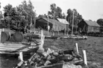 Småland, Kalmar län, Stranda härad, Döderhults socken, Runnö. Norrgården. Emil Karlssons hamn.