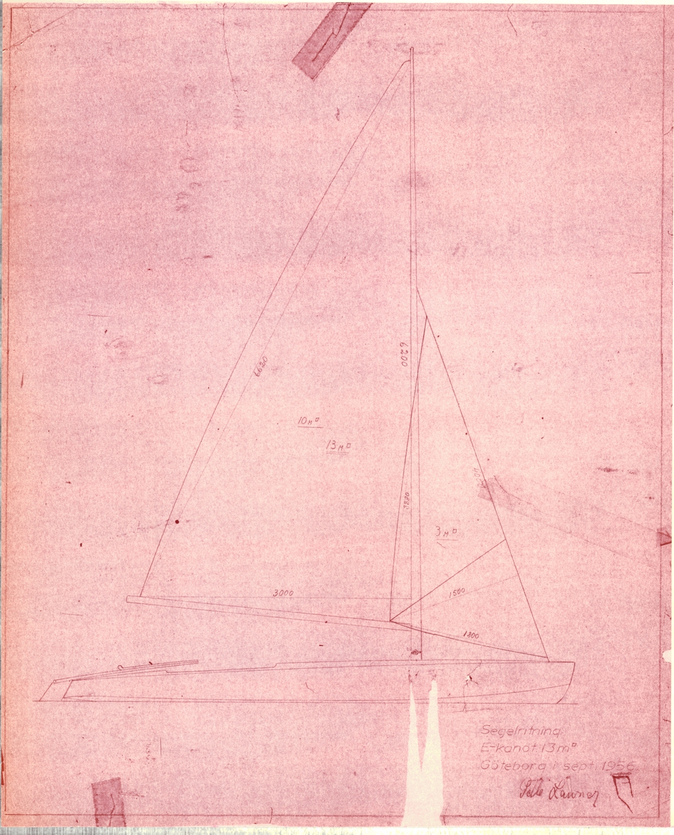 Segelritning, 1 mast