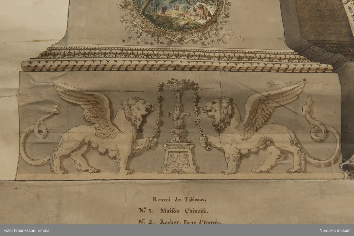 Forskningsbilder, detaljer, karta, planlösning, Frankrike, Park, le De´sert de Retz, Hör ihop med NMA.0074102
Text på kartan:"Le Desert, Jardin Pittoresque, dessiné et éxécuté dans toutes ses parties, Architecture et plantations / Par Mr Racine De Monville". mm.
inmärkt som föremål NM.0334542A-D