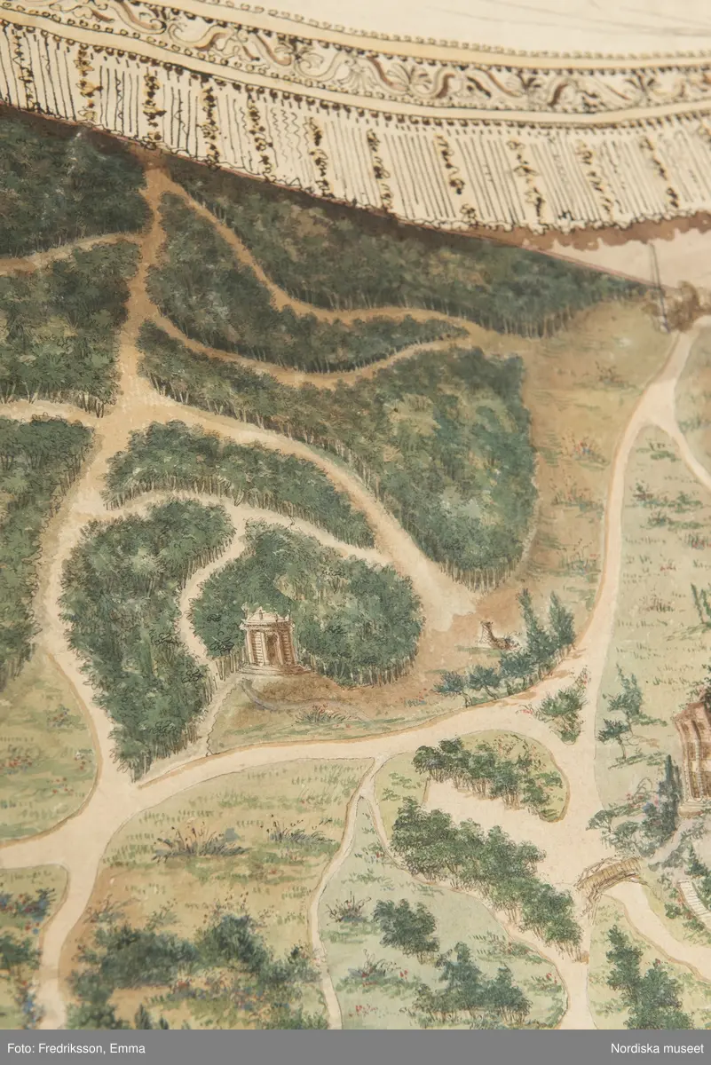Forskningsbilder, detaljer, karta, planlösning, Frankrike, Park, le De´sert de Retz, Hör ihop med NMA.0074102
Text på kartan:"Le Desert, Jardin Pittoresque, dessiné et éxécuté dans toutes ses parties, Architecture et plantations / Par Mr Racine De Monville". mm.
inmärkt som föremål NM.0334542A-D