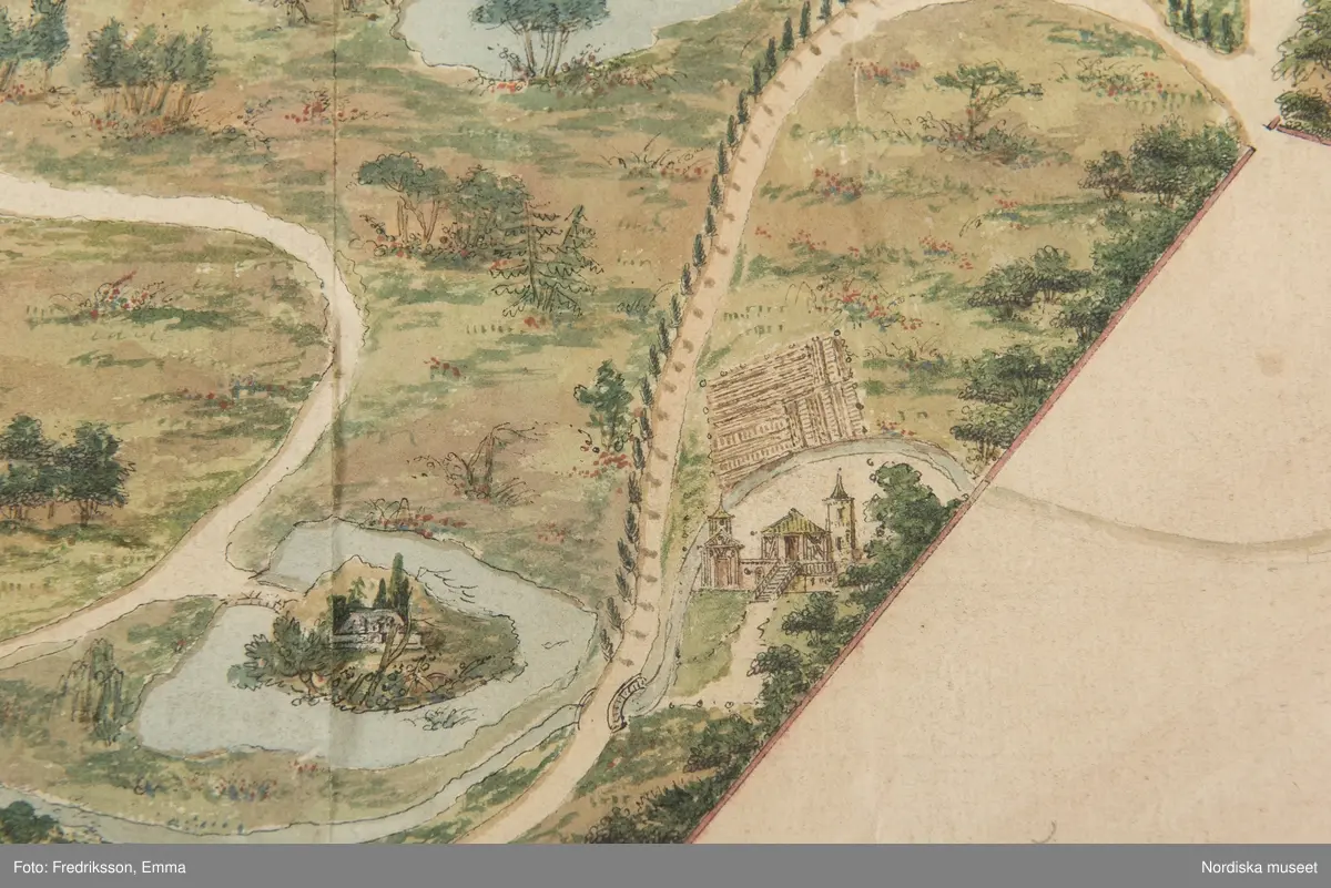 Forskningsbilder, detaljer, karta, planlösning, Frankrike, Park, le De´sert de Retz, Hör ihop med NMA.0074102
Text på kartan:"Le Desert, Jardin Pittoresque, dessiné et éxécuté dans toutes ses parties, Architecture et plantations / Par Mr Racine De Monville". mm.
inmärkt som föremål NM.0334542A-D
