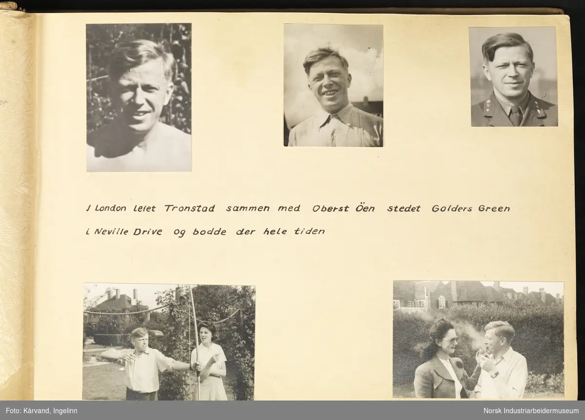 Krigsfoto med hovedvekt på Sunshine opreasjonen, trening i Skottland og spesielt Leif Tronstad. Alle fotografier har tilhørende motivtekst.