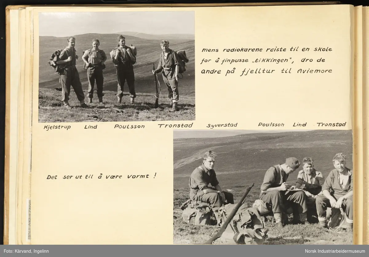 Krigsfoto med hovedvekt på Sunshine opreasjonen, trening i Skottland og spesielt Leif Tronstad. Alle fotografier har tilhørende motivtekst.