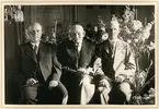 90-årsdagen. Emil Sandberg, Erik Johan Sandberg och Hjalmar Sandberg.