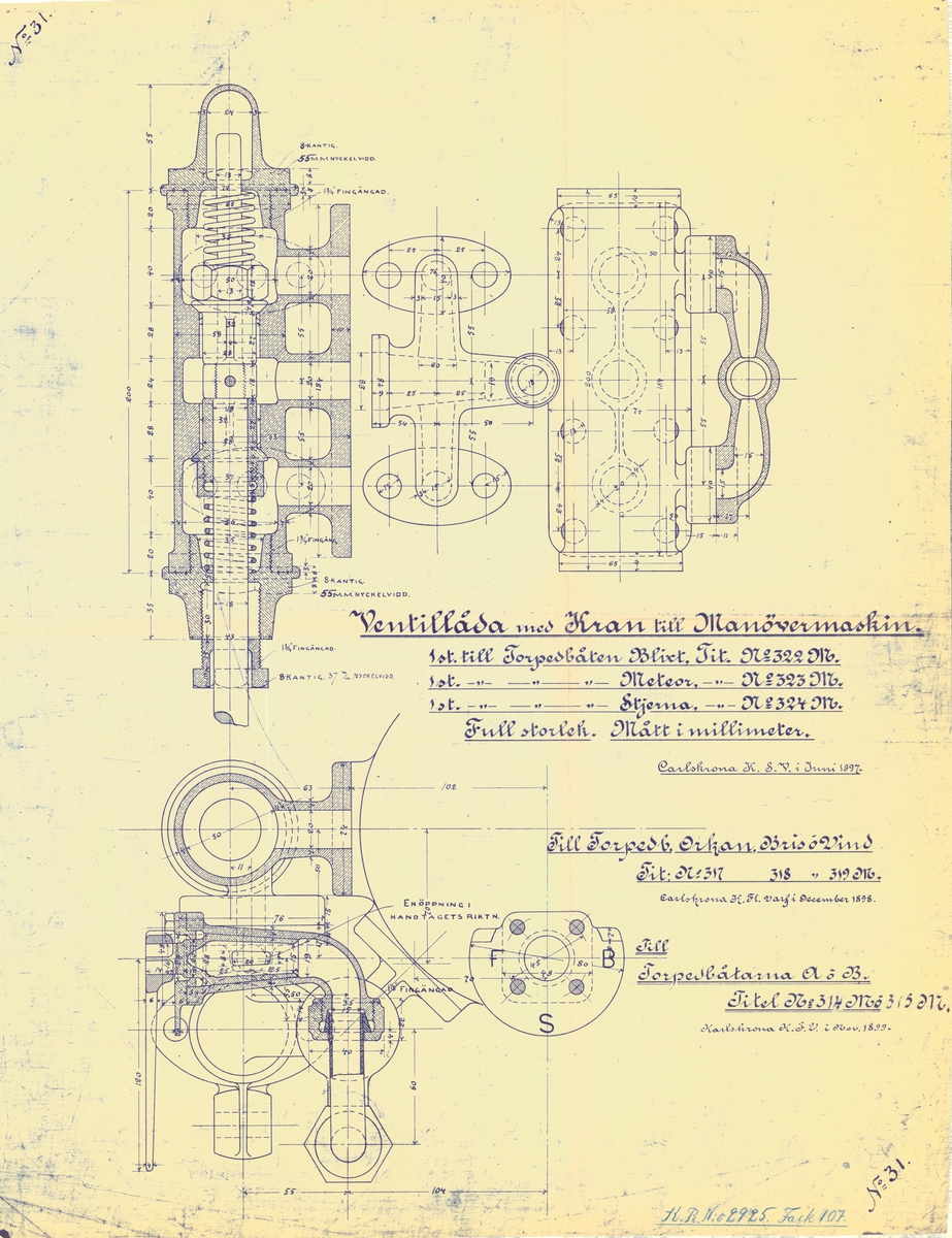 Ventillåda med kran till manövermaskin