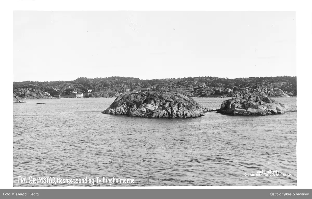 Hesnessundet og Tvillingholmene, Grimstad i Aust-Agder.