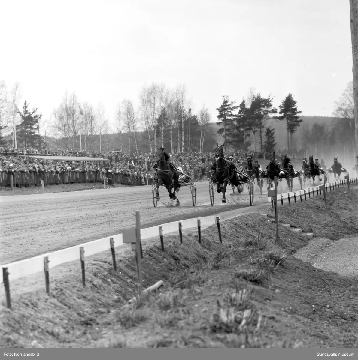 Bergsåkerstravets stora vårtävlingar. Bild 1: Reimer/E.S. Andersson vinner före Bisse & E.G. Andersson. 
Bild 2: Dackemön/Kalle Svensson. 
Bild 3: Rappson/Sören Nordin som vann Bergsåkers Stora Heatlopp. Ägaren, direktör Albin Rapp, tar emot priser. 
Bild 4-5: Elsa Bulwark och Rappson. 
Bild 6: Clipper/Fritz Ekbäck leder före Mr Peter/Arne Holmström. 
Bild 7: Till vänster Denia/Agge Engblom, till höger Lawrence/Arne Holmström.
Bild 8: Clipper/Fritz Ekbäck leder före Mr Peter/Arne Holmström.