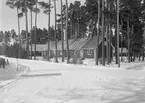 Tjänstebostäder vid F 3 Malmen, 1947. Exteriör ur tre vinklar.