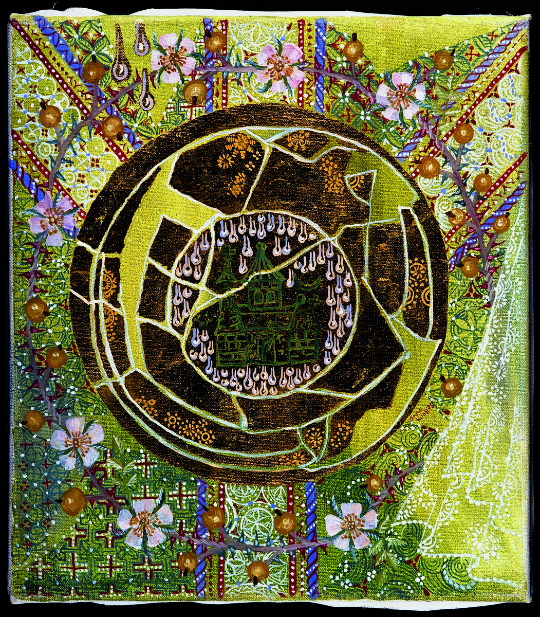 Anne Lise Knoff (1937-2005) sin illustrasjon, forside av Hamarkrøniken utgitt i 1976. 