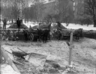 Sannolikt bygget av plaskdamm i Skolparken, Uppsala, nödhjälpsarbete februari 1933