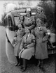 Eva Hellenius, Margareta Olsson, Hedvig Hamilton, Ellen Biloff, Ruth Johansson och Lilly Rosén - deltagare i Uppsala Kvinnliga Bilkårs busskörningskurs