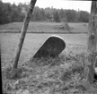 Den omkullfallna gränsstenen vid Härene bro.