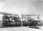 Dalslandsbanans lokstall invigningsdagen 1879.