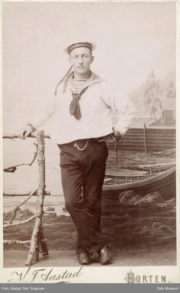 portrett, mann, stående helfigur, marinegast