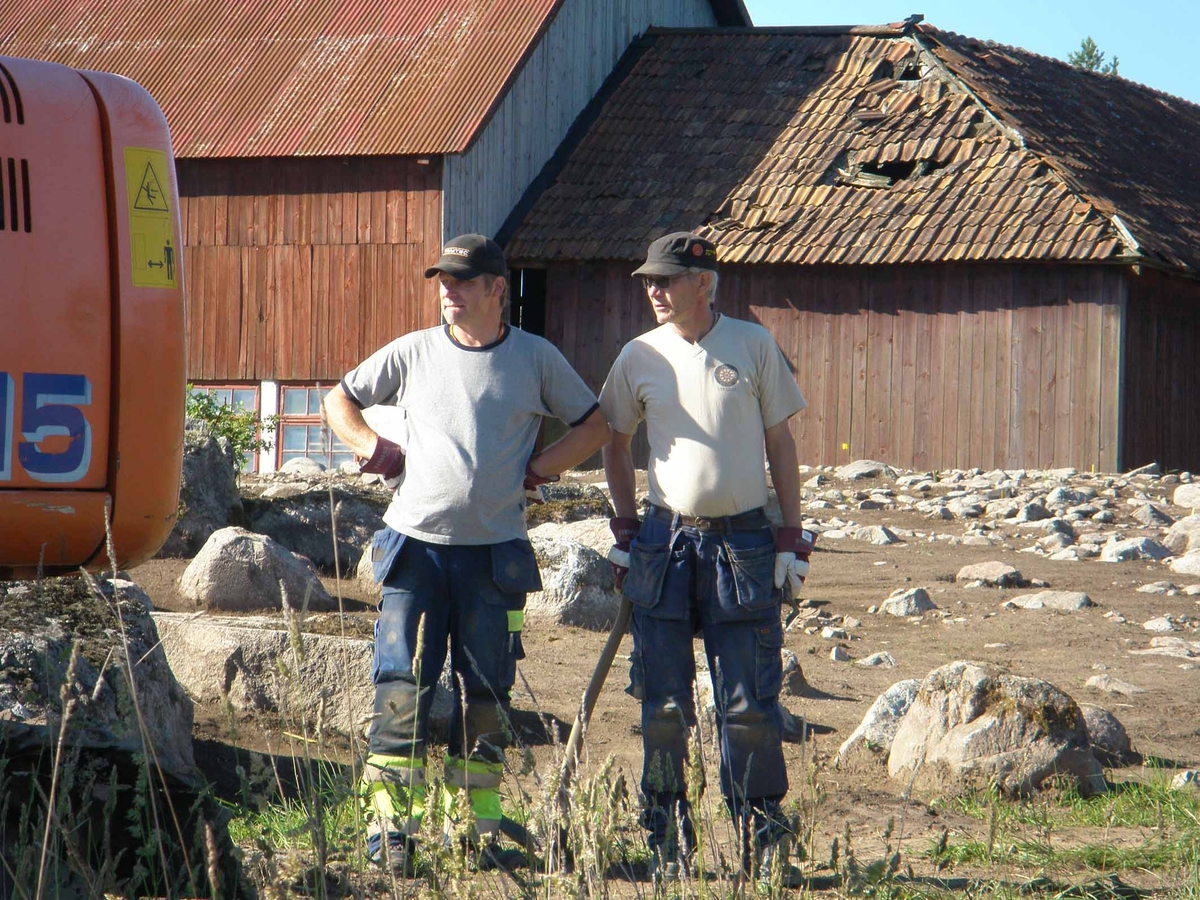 Arkeologisk slutundersökning, arbetsbild terrassen, Berget, Gamla Uppsala, Uppsala 2008